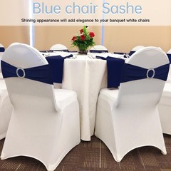 100PCS Spandex Stretch Chair Sashes Bows Elastic Chair Cover Bands Ties