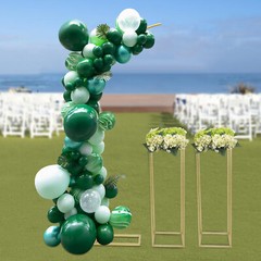 Ballon Arch Stand And 2 Wedding Flower Stands, Arch Backdrop Stand For Parties