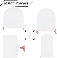 Elegant 7.2FT Dual-Sided Stretchy Wedding Arch Cover – White Backdrop for Events