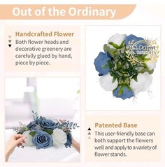NUPTIO Flower Ball Centerpieces for Tables: Dusty Blue & White Artificial…