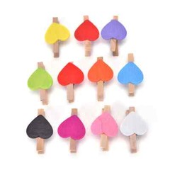 Mini Heart-Shaped Wooden Clips: Photo/Paper/Clothes Pegs for Home Decor