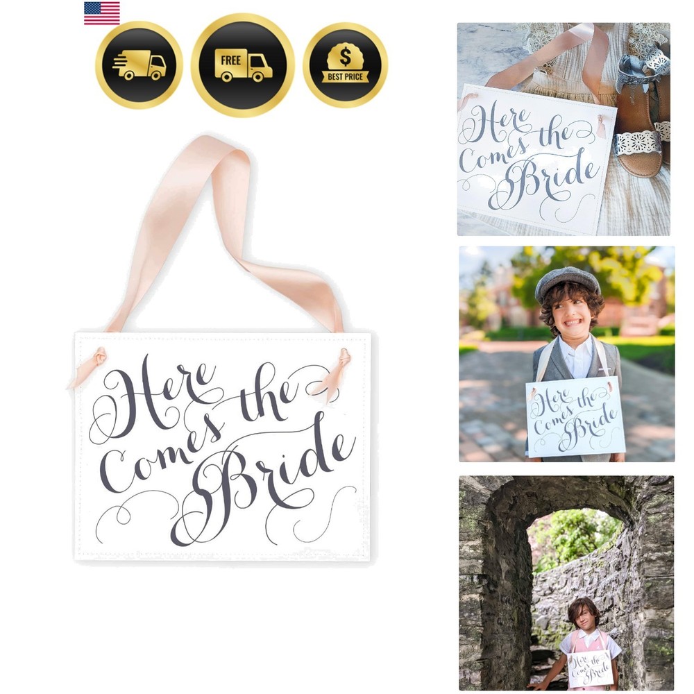 Ring Bearer Wedding Sign & Flower Girl Ceremony Decorative Sign Classic Here …