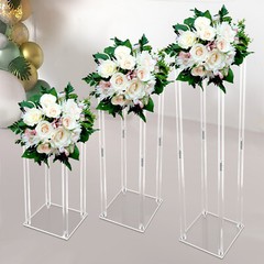 Clear Acrylic Flower Stand 40/60/80cm Tall Column Vase Wedding Decoration