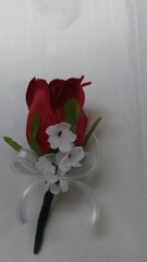 Set of 6 Apple Red boutonnieres or Any Color $15.00 RUSH ORDERS AVAIL