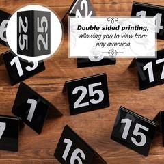 Tuanse Table Numbers 1-25 Acrylic Double Side Numbered Black, White