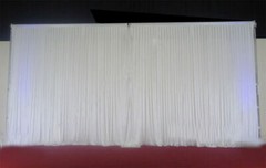 TECHTONGDA 19.6ftx9.8ft/6Mx3M White Pleated Decoration Wedding Backdrop Curtain