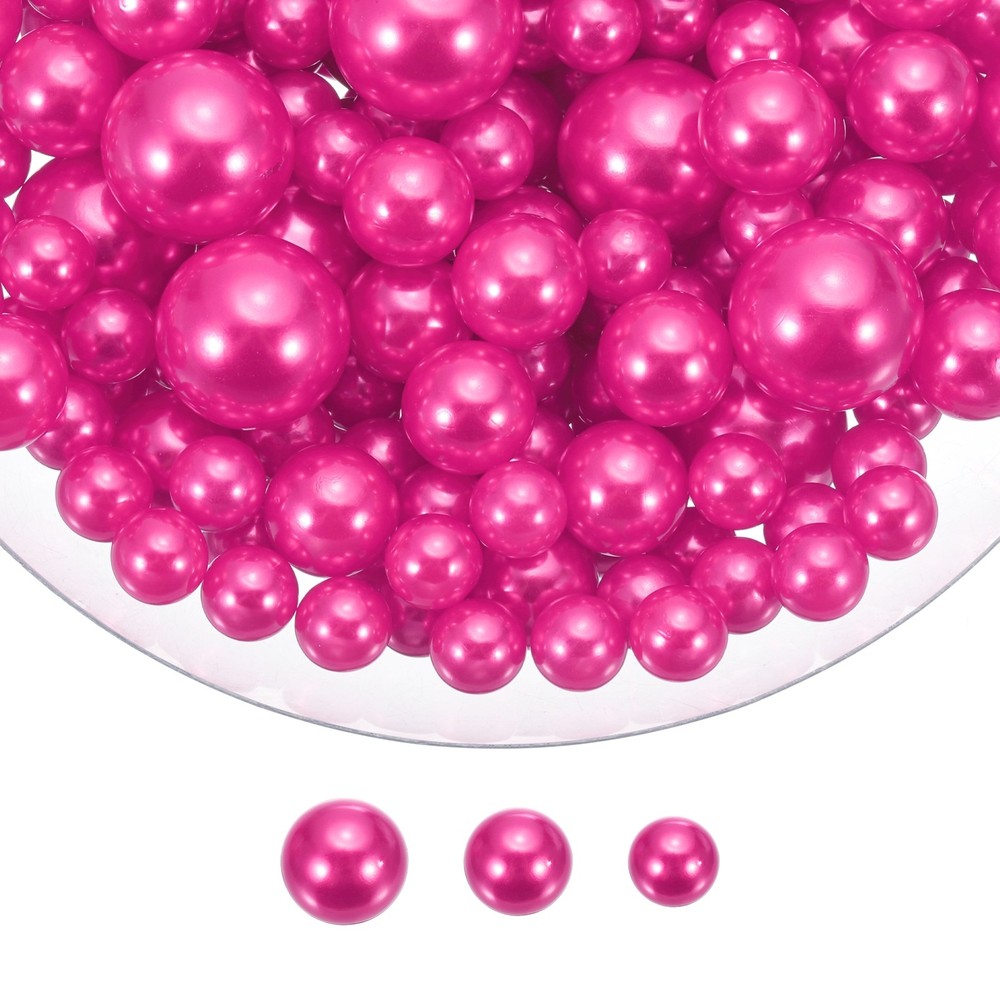 150 Pcs Pearl Bead for Vase Filler, 20/14/10mm Floating Beads(Rose Red)
