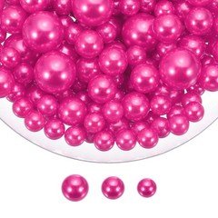 150 Pcs Pearl Bead for Vase Filler, 20/14/10mm Floating Beads(Rose Red)