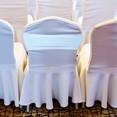 20Pcs Reusable Elastic Chair Sashes Bands Stretchy Chair Ties for Party Sky Blue