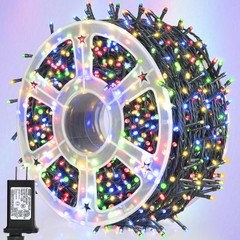 weillsnow 500 LED Multicolor Outdoor Christmas Lights, 164Ft Plug in Waterpro…