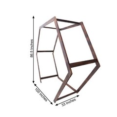 DARK BROWN 7 ft Hexagon Natural Wood Wedding ARCH BACKDROP STAND Party Supplies