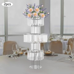 5 Tier Flower Stands, 2PCS Flower Stands, Crystal Flower Stands Round Modern