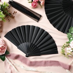 Wenqik 80 Pcs Wedding Folding Hand Fans Bulk Silk Fabric Chinese Handheld Fol…