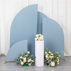 4 Matte DUSTY BLUE Fitted Spandex Half Moon Wedding Arch Backdrop STAND COVERS