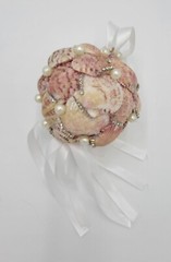 Handmade Seashell Bouquet/Ornament Beach Wedding Christmas Ornament 4″ Orb