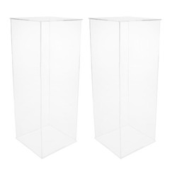 2x Acrylic Column Flower Stand Crystal Chains Geometric Wedding Centerpieces