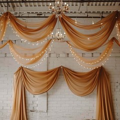 5ft x 32ft GOLD Premium Chiffon Sheer Backdrop CURTAIN PANEL Drape Party Events