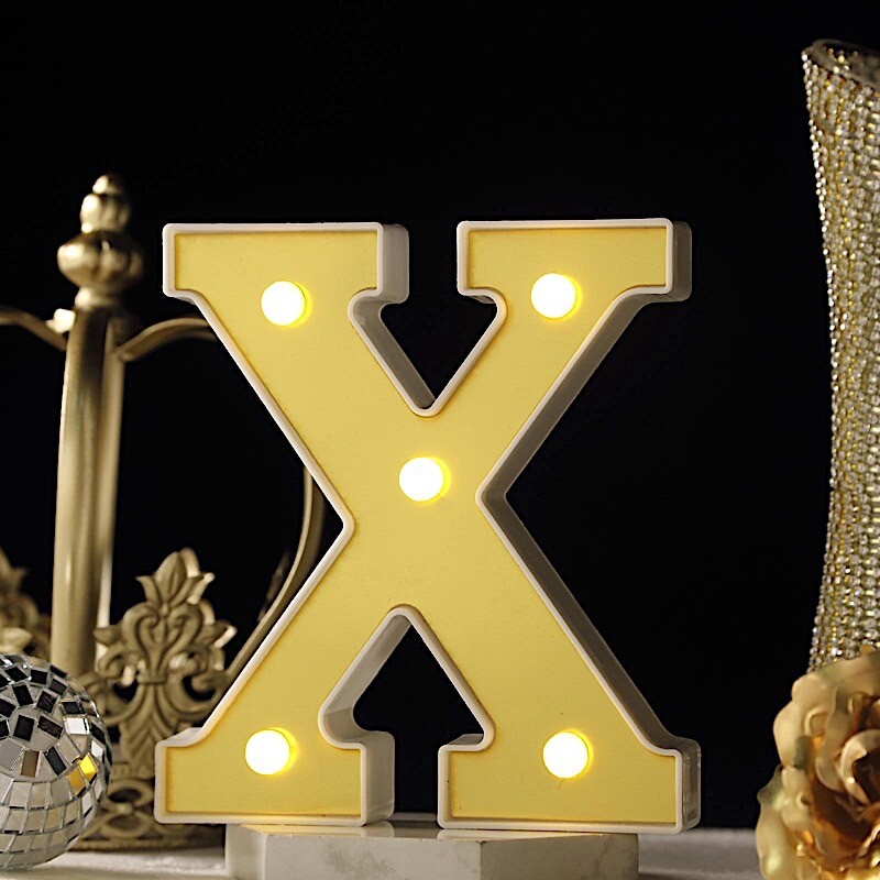 6″ tall GOLD X LED Lighted Marquee Letters Sign Party Wedding Events Decorations