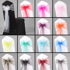 100 Organza Chair Sashes Bows Wedding Banquet Party Event Decoration – FREE Ship