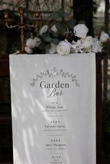 Modern Cloth Wedding Bar Menu Sign Custom Fabric Banner