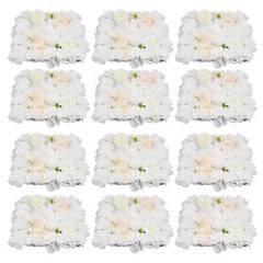 15 In. White Artificial Hydrangea Flower Wall Panels Wedding Photography Backdro