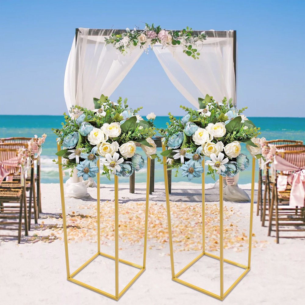 Set of 2 Gold Wedding Flower Stands Flower Display Rack For Wedding Party Decor