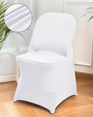10 Pack White Spandex Folding Chair Covers Stretch Slipcovers Wedding Party