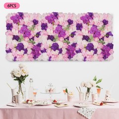 6 Pcs Artificial Flower Wall Panel For Wedding Backdrop Decor Outdoor 60X40CM