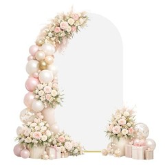 Wedding Arch Backdrop Cover for Photography(No Arch Stand), Double 6FT White