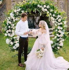 7.2FT Wedding Arch Metal Round Backdrop Stand Circle Wedding Balloon Arch Frame