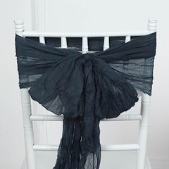 5 NAVY BLUE Gauze Cheesecloth CHAIR SASHES Party Events Decorations Supplies