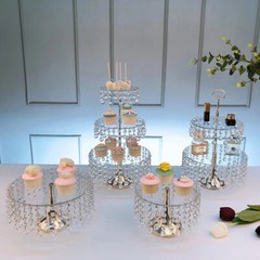 4-Piece Detachable Round Cake Stand Set for Desserts and Cupcakes