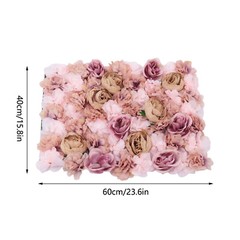 Artificial Silk Rose Flower Wall Panel Wedding Party Backdrop Decoration 23″x15″