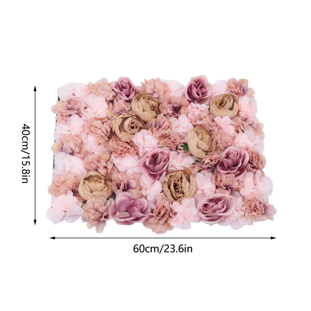 Artificial Silk Rose Flower Wall Panel Wedding Party Backdrop Decoration 23″x15″