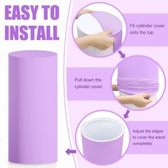 Multicolor Cylinder Covers Set of 3 Pedestal Covers Cylinder Stands for Party…