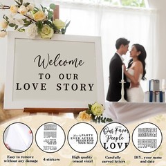 4 Pcs Wedding Mirror Welcome Sign Decal Seating Chart Stickers DIY Wedding Pa…