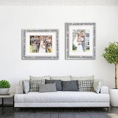 Crushed Diamond Wedding Mirror Photo Frame, Crystal Silver Glass Picture Fram…