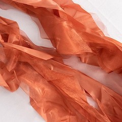 5 TERRACOTTA Curly Willow Chiffon Satin CHAIR SASHES Party Event Decorations