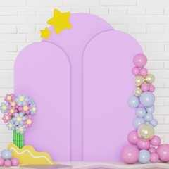 FUHSY Spandex Fitted Wedding Arch Cover Set of 3 Lavender Backdrop Arch Cover…