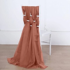 10 Terracotta Premium Chiffon Wide CHAIR SASHES Wedding Reception Decorations