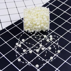 100 Feet Ivory Artificial Pearl String Beads – Ideal for Wedding Decorations