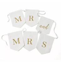 Way to celebrate! Mr and Mrs Fabric Banner 6 ft NIP