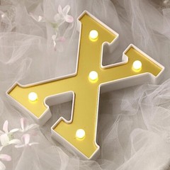 6″ tall GOLD X LED Lighted Marquee Letters Sign Party Wedding Events Decorations