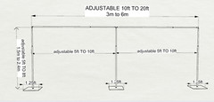 ADJUSTABLE QUICK BACKDROP KIT 8 FT TALL x 10 FT- 50 FT WIDE PIPE WITHOUT DRAPE