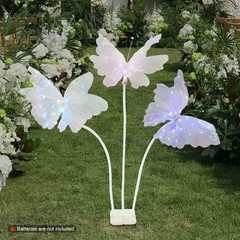 Butterfly Stand With Led Lights Artificial Butterfly Wedding Party Aisle Decor
