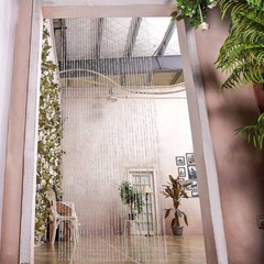 BEADED DOOR CURTAIN 8 ft long Clear Acrylic Diamond Cut Adjustable Strands