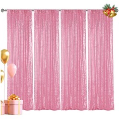 Pink Sequin Backdrop Curtain for Parties