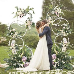 Metal Round Wedding Stand Detachable Outdoor Party Ceremony Wreath Hoop Decor
