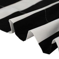 8 ft x 10 ft BLACK White Striped Satin Backdrop Curtain Panel Wedding Events