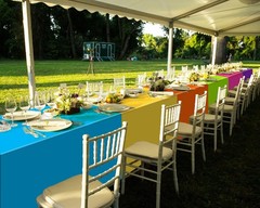 Hosuly 6 Pcs Neon Color Table Cloths Plastic Fiesta Tablecloth Disposable Wat…